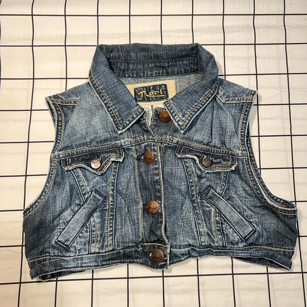 NOR Kids Denim Vest with Button Details